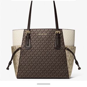 Michael Kors Signature Brown and Cream Tote